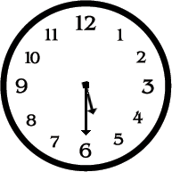 Clock Face Showing Half Past