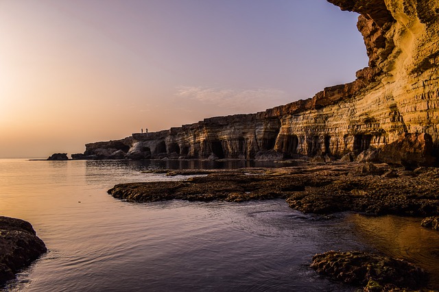 cliffs at sunset